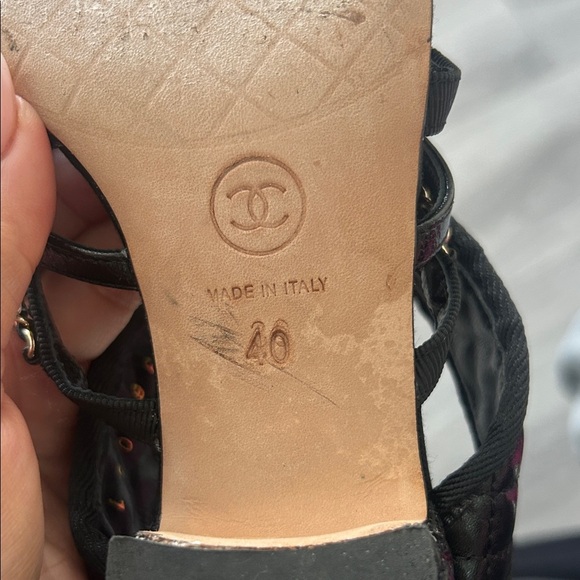 CHANEL Black Quilted Mules with Chain Detail - Picture 7 of 14